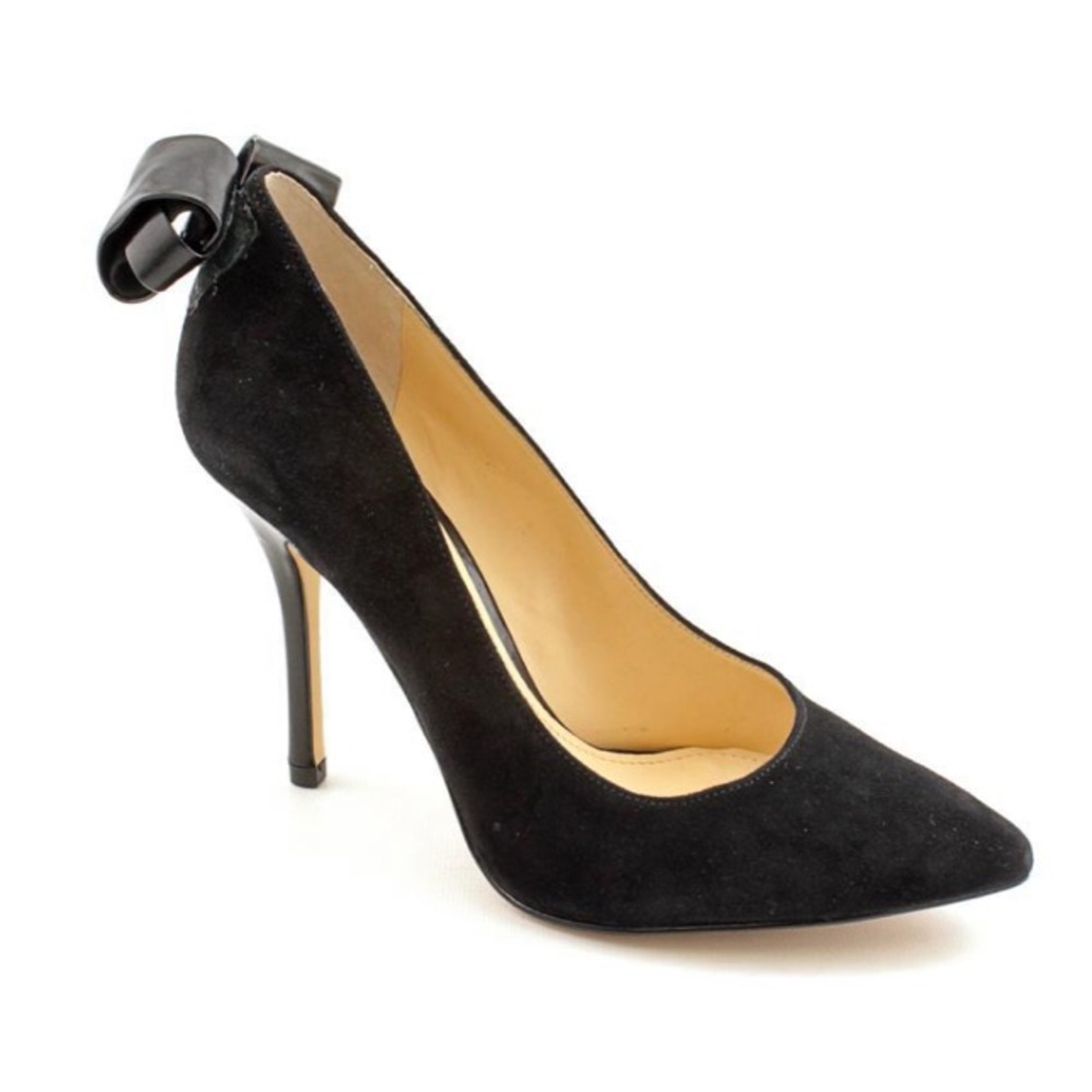 Enzo Angiolini Padilla Black Bow Heel Suede size 9 - Picture 1 of 6